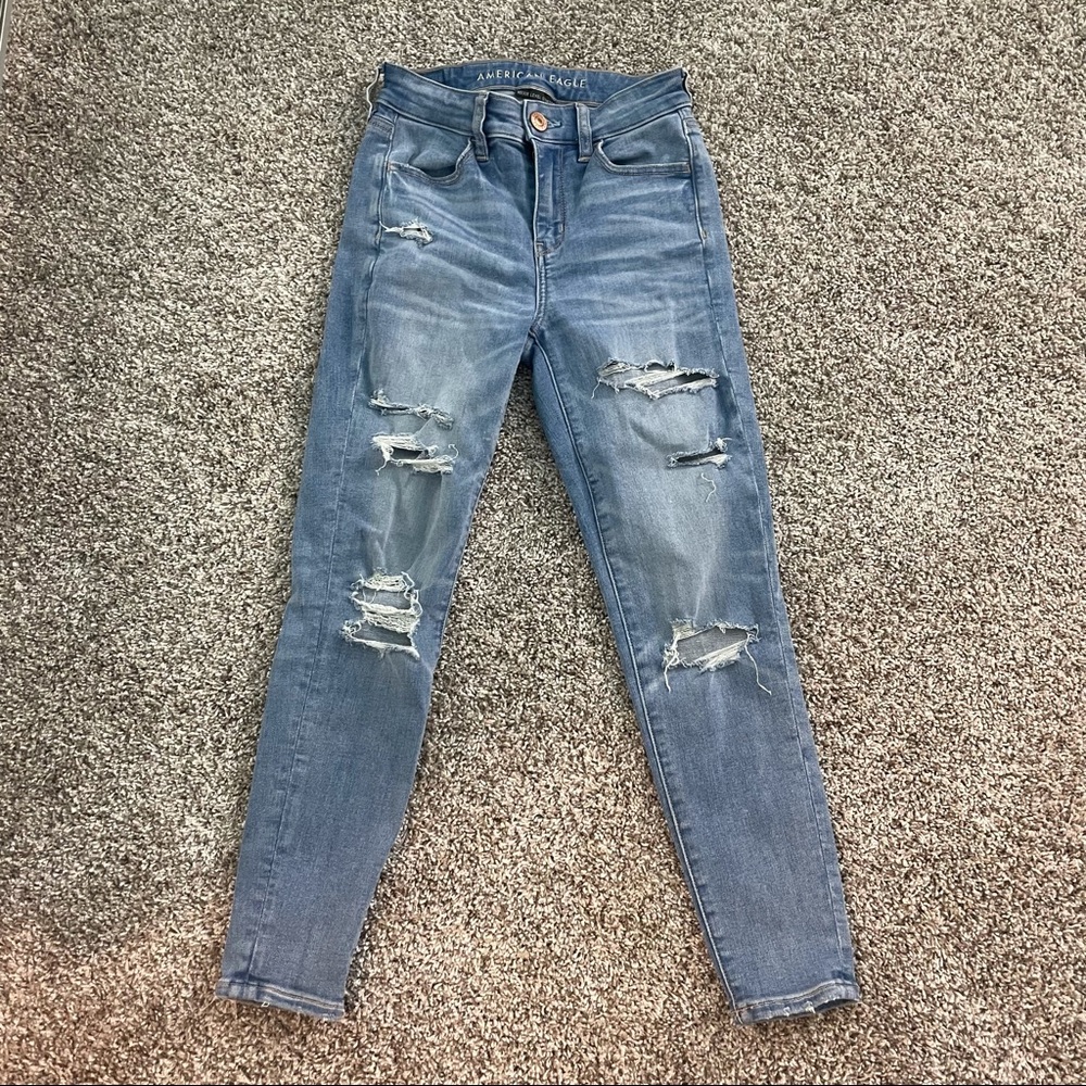 Ripped High rise skinny jeans